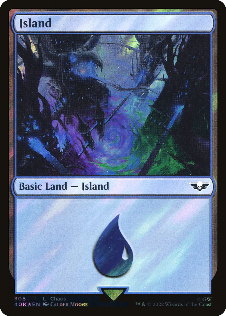 Island (308) (Surge Foil) (308) [Warhammer 40,000 Commander] foil - Deck Out Gaming