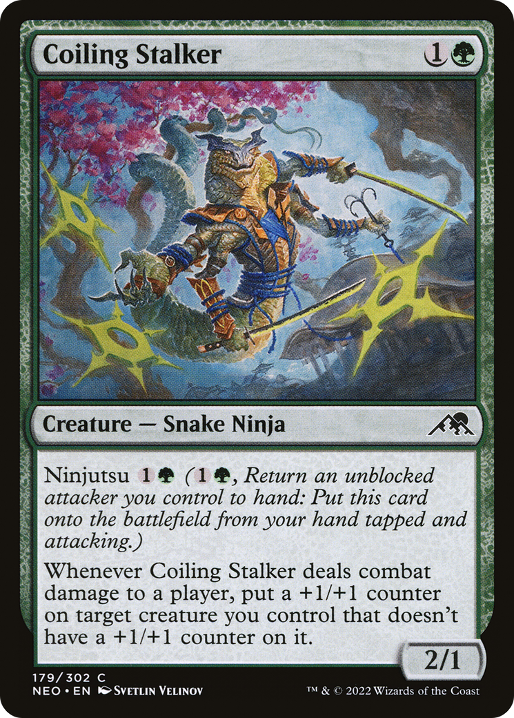 Coiling Stalker (179) [Kamigawa: Neon Dynasty] foil - Deck Out Gaming