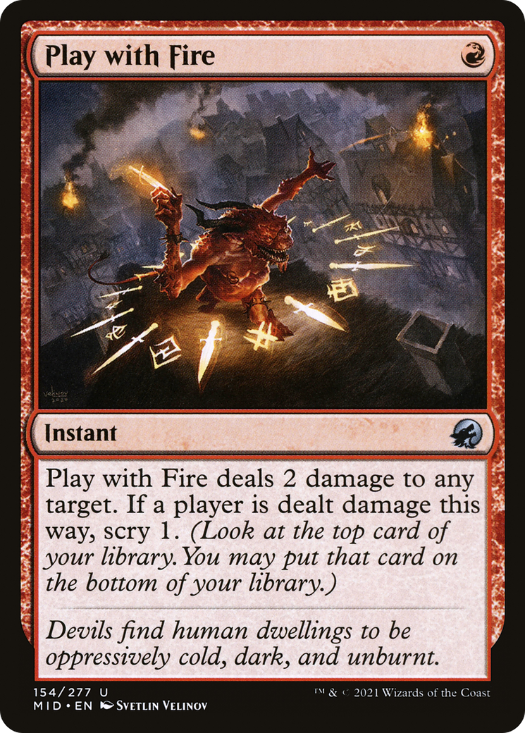 Play with Fire (154) [Innistrad: Midnight Hunt] foil - Deck Out Gaming