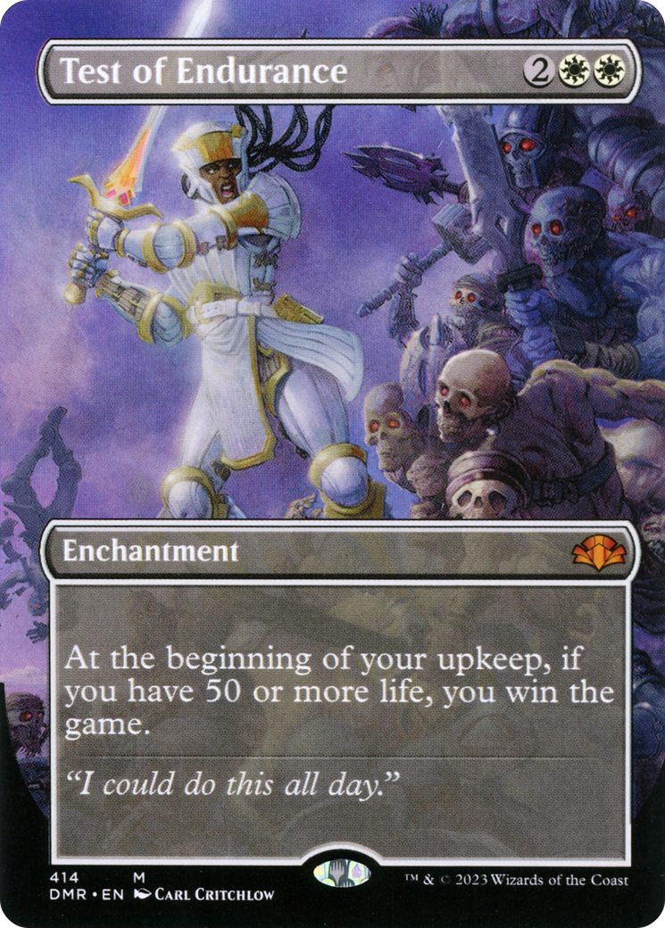 Test of Endurance (Borderless) (414) [Dominaria Remastered] foil - Deck Out Gaming