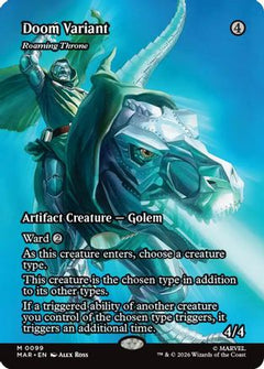Doom Variant - Roaming Throne (Borderless) (99) [Marvel Universe Eternal-Legal] foil - Deck Out Gaming