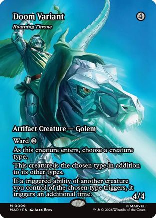 Doom Variant - Roaming Throne (Borderless) (99) [Marvel Universe Eternal-Legal] foil - Deck Out Gaming