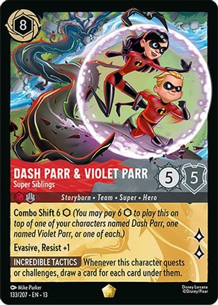 Dash Parr & Violet Parr - Super Siblings (133/204) [Attack of the Vine] Cold Foil-1