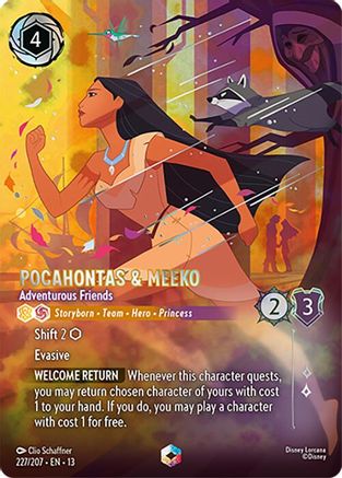Pocahontas & Meeko - Adventurous Friends (Enchanted) (227/204) [Attack of the Vine] Holofoil-1