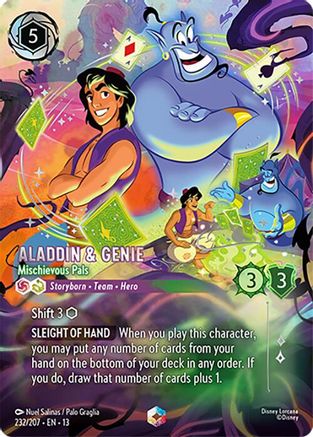 Aladdin & Genie - Mischievous Pals (Enchanted) (232/204) [Attack of the Vine] Holofoil