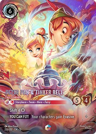 Peter Pan & Tinker Bell - Fast Friends (Enchanted) (233/204) [Attack of the Vine] Holofoil-1