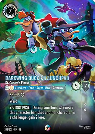 Darkwing Duck & Launchpad - St. Canard's Finest (Enchanted) (242/204) [Attack of the Vine] Holofoil-1
