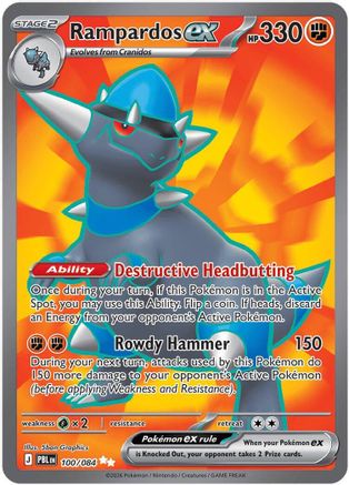 Rampardos ex - 100/084 (100) [ME05: Pitch Black] Holofoil