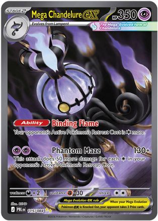 Mega Chandelure ex - 115/084 (115) [ME05: Pitch Black] Holofoil