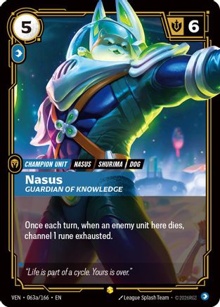 Nasus, Guardian of Knowledge (Alternate Art) (063a/166) [Vendetta] Foil-1