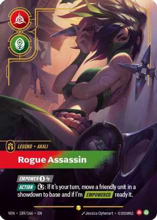 Akali - Rogue Assassin (Overnumbered) (189/166) [Vendetta] Foil-1