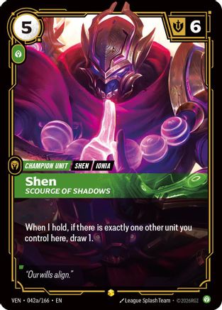 Shen, Scourge of Shadows (Alternate Art) (042a/166) [Vendetta] Foil-1