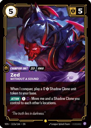 Zed, Without a Sound (Alternate Art) (112a/166) [Vendetta] Foil-1