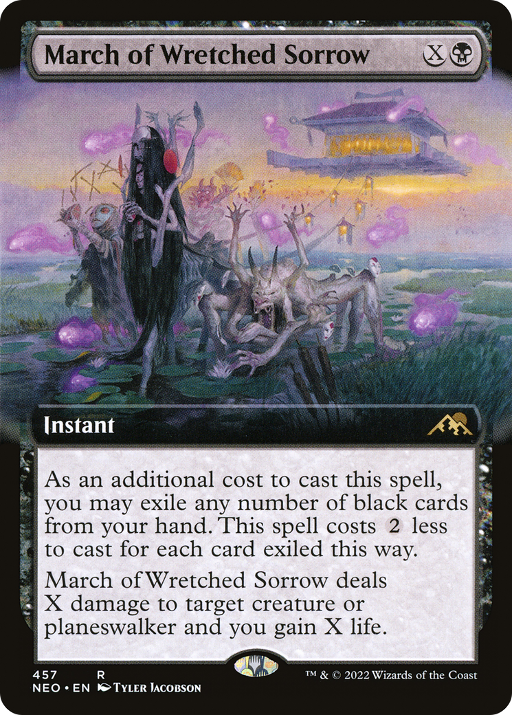 March of Wretched Sorrow (Extended Art) (457) [Kamigawa: Neon Dynasty] foil - Deck Out Gaming