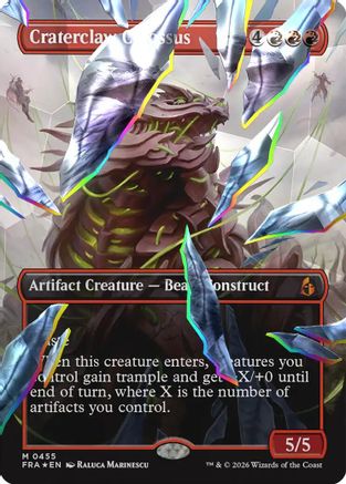 Craterclaw Colossus (Borderless) (Facet Foil) (455) [Reality Fracture] foil