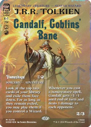 Gandalf, Goblins' Bane (Borderless) (Surge Foil) (278) [The Hobbit] foil