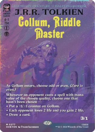 Gollum, Riddle Master (Borderless) (Surge Foil) (277) [The Hobbit] foil