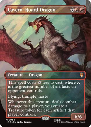 Cavern-Hoard Dragon (Borderless) (Surge Foil) (63) [The Hobbit: Eternal-Legal] foil