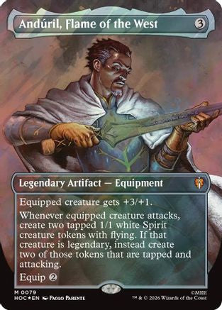 Anduril, Flame of the West (Borderless) (Surge Foil) (79) [The Hobbit: Eternal-Legal] foil-1