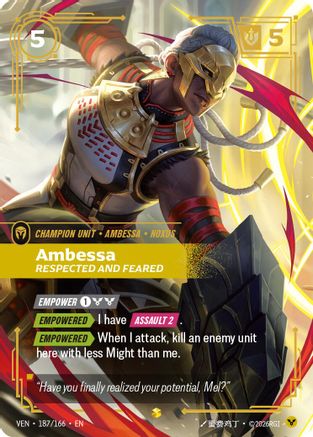 Ambessa, Respected and Feared (Overnumbered) (187/166) [Vendetta] Foil-1