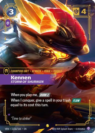 Kennen, Storm of Shuriken (Alternate Art) (113a/166) [Vendetta] Foil