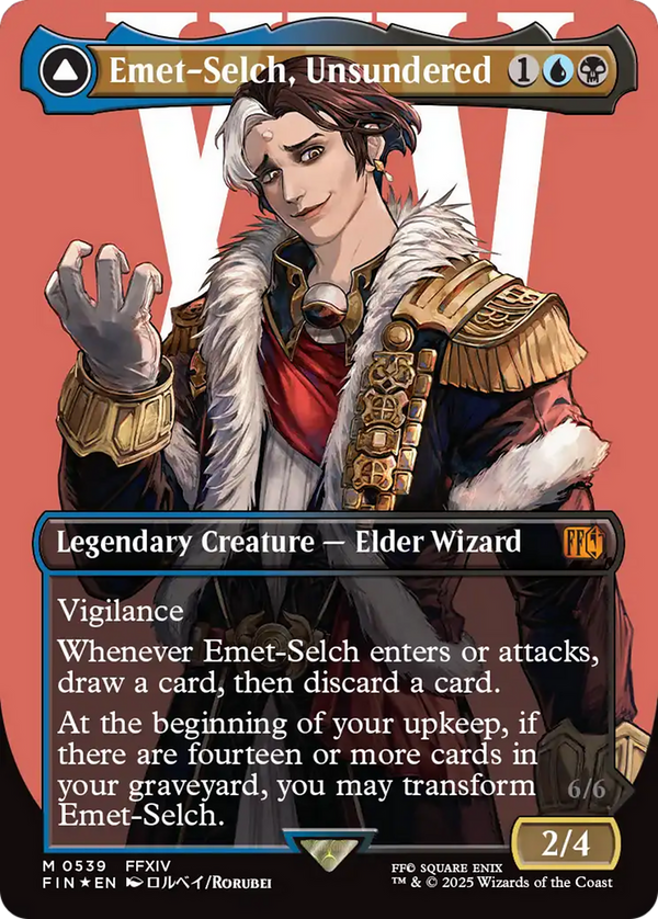 Emet-Selch, Unsundered // Hades, Sorcerer of Eld (539) (Surge Foil) [FINAL FANTASY] foil - Deck Out Gaming