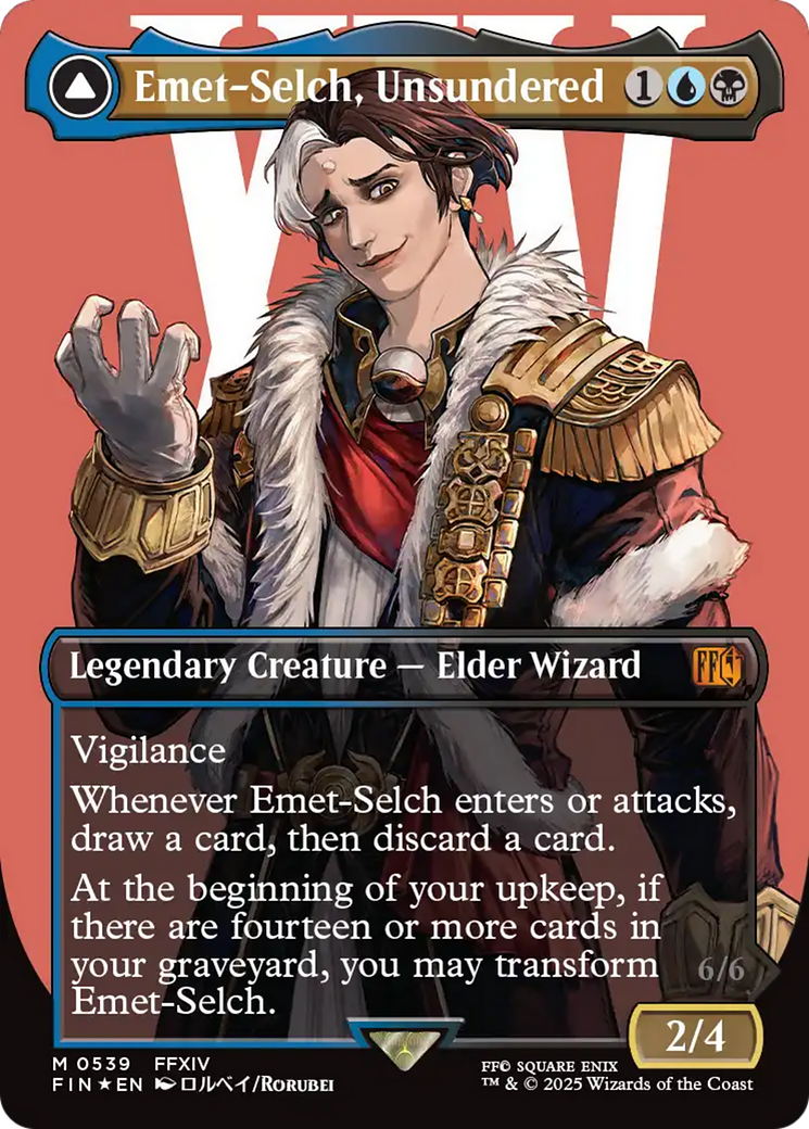 Emet-Selch, Unsundered // Hades, Sorcerer of Eld (539) (Surge Foil) [FINAL FANTASY] foil - Deck Out Gaming