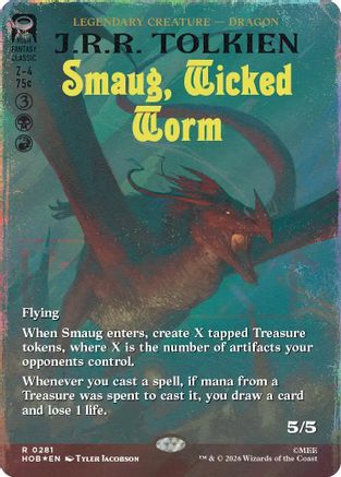 Smaug, Wicked Worm (Borderless) (Surge Foil) (281) [The Hobbit] foil