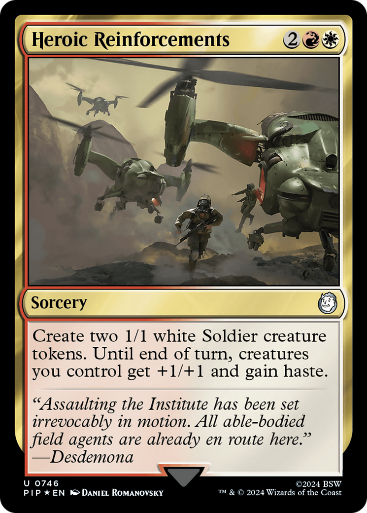 Heroic Reinforcements (Surge Foil) (746) [Fallout] foil - Deck Out Gaming