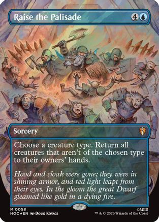 Raise the Palisade (Borderless) (Surge Foil) (58) [The Hobbit: Eternal-Legal] foil