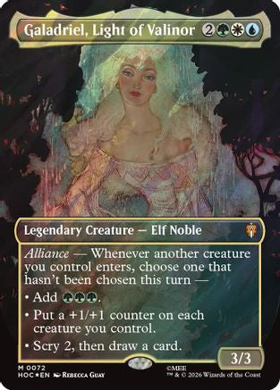 Galadriel, Light of Valinor (Borderless) (Surge Foil) (72) [The Hobbit: Eternal-Legal] foil