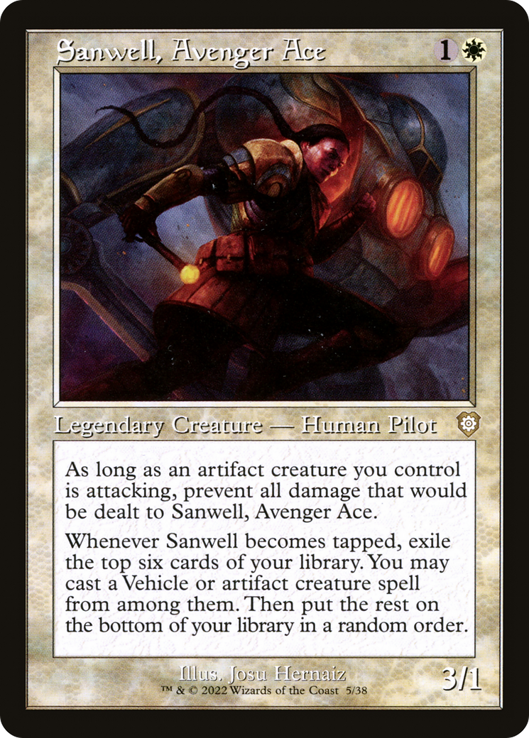 Sanwell, Avenger Ace (Retro Frame) (5) [Commander: The Brothers' War] - Deck Out Gaming