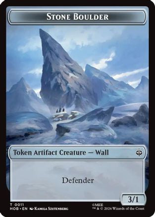 Stone Boulder // Dragon Double-Sided Token (11) [The Hobbit]-1