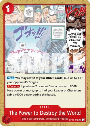 The Power to Destroy the World (OP17-018) [The World's Strongest Warriors]-1