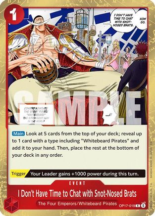 I Don't Have Time to Chat with Snot-Nosed Brats (OP17-019) [The World's Strongest Warriors] Foil-1