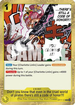 Don't you know that even in the cruel world of pirates there's still a code of honor?!! (OP17-115) [The World's Strongest Warriors] Foil-1