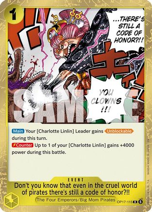 Don't you know that even in the cruel world of pirates there's still a code of honor?!! (OP17-115) [The World's Strongest Warriors] Foil-1