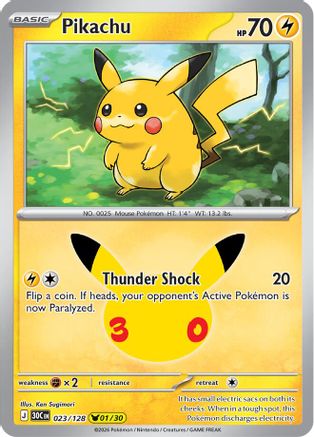 Pikachu - 023/128 (23) [ME: 30th Celebration] Holofoil-1
