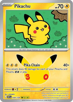 Pikachu - 034/128 (34) [ME: 30th Celebration] Holofoil-1