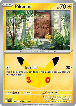 Pikachu - 039/128 (39) [ME: 30th Celebration] Holofoil-1