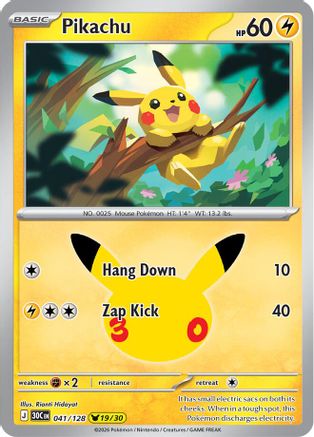 Pikachu - 041/128 (41) [ME: 30th Celebration] Holofoil-1