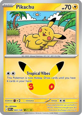 Pikachu - 043/128 (43) [ME: 30th Celebration] Holofoil-1