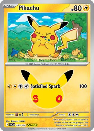 Pikachu - 050/128 (50) [ME: 30th Celebration] Holofoil-1