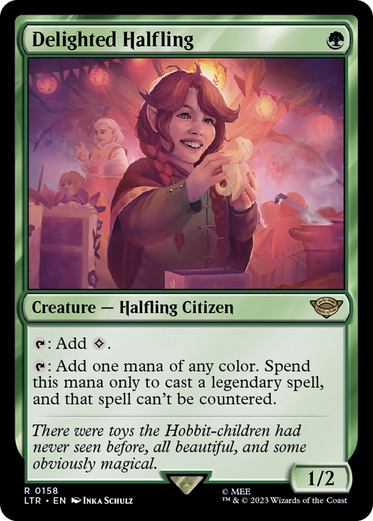 Delighted Halfling (158) [The Lord of the Rings: Tales of Middle-earth] foil - Deck Out Gaming