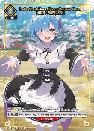 Let's Start Here, From Square One. No... From Zero! (U*) (UE24BT/REZ-1-061) [UE24BT: Re:ZERO -Starting Life in Another World-] Foil-1
