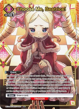 Choose Me, Beatrice! (C*) (UE24BT/REZ-1-097) [UE24BT: Re:ZERO -Starting Life in Another World-] Foil