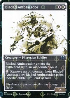 Bladed Ambassador (Showcase) (Step-and-Compleat Foil) (417) [Phyrexia: All Will Be One] foil - Deck Out Gaming