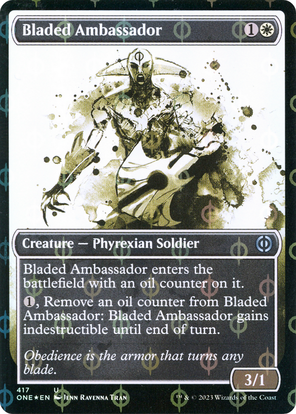 Bladed Ambassador (Showcase) (Step-and-Compleat Foil) (417) [Phyrexia: All Will Be One] foil - Deck Out Gaming