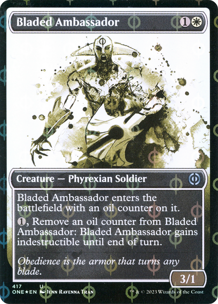 Bladed Ambassador (Showcase) (Step-and-Compleat Foil) (417) [Phyrexia: All Will Be One] foil - Deck Out Gaming