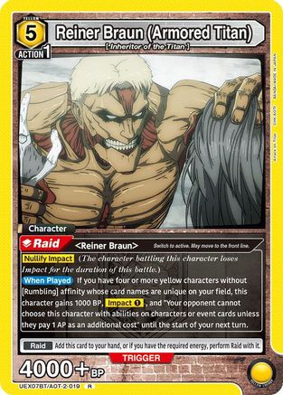 Reiner Braun (Armored Titan) (019) (UEX07BT/AOT-2-019) [UEX07BT: Attack on Titan Vol. 2] Foil-1